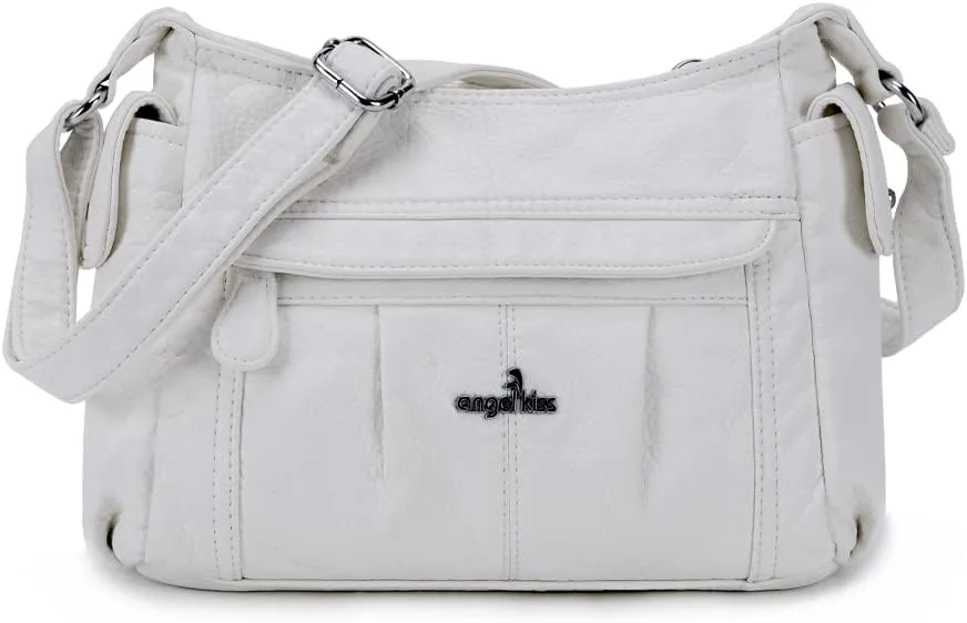 Angelkiss Crossbody Bags for Women, Ladies Shoulder Handbags and Purses Medium Faux Leather Pocketbooks