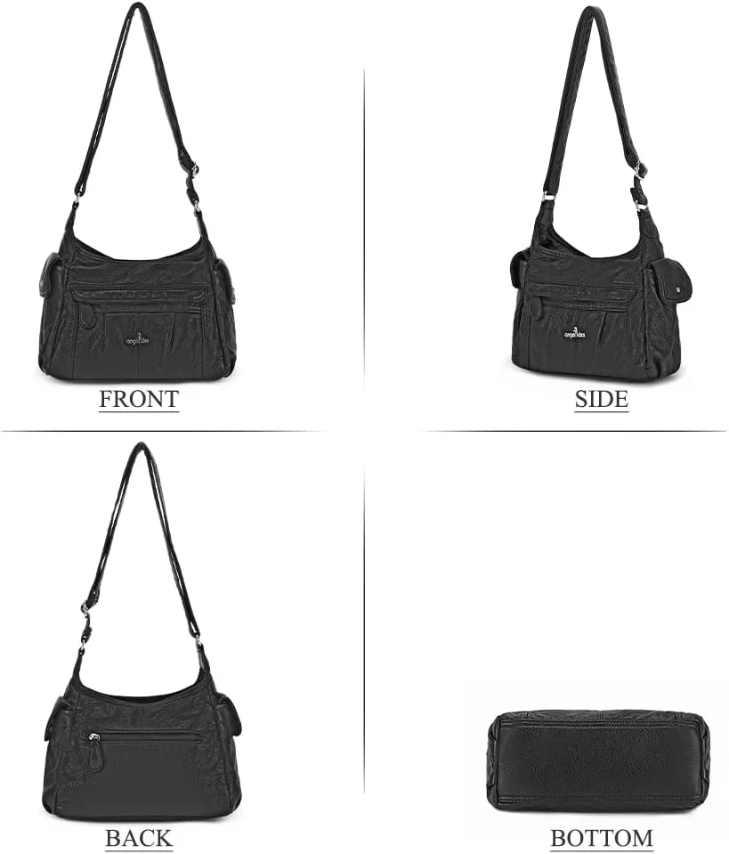 Angelkiss Crossbody Bags for Women, Ladies Shoulder Handbags and Purses Medium Faux Leather Pocketbooks