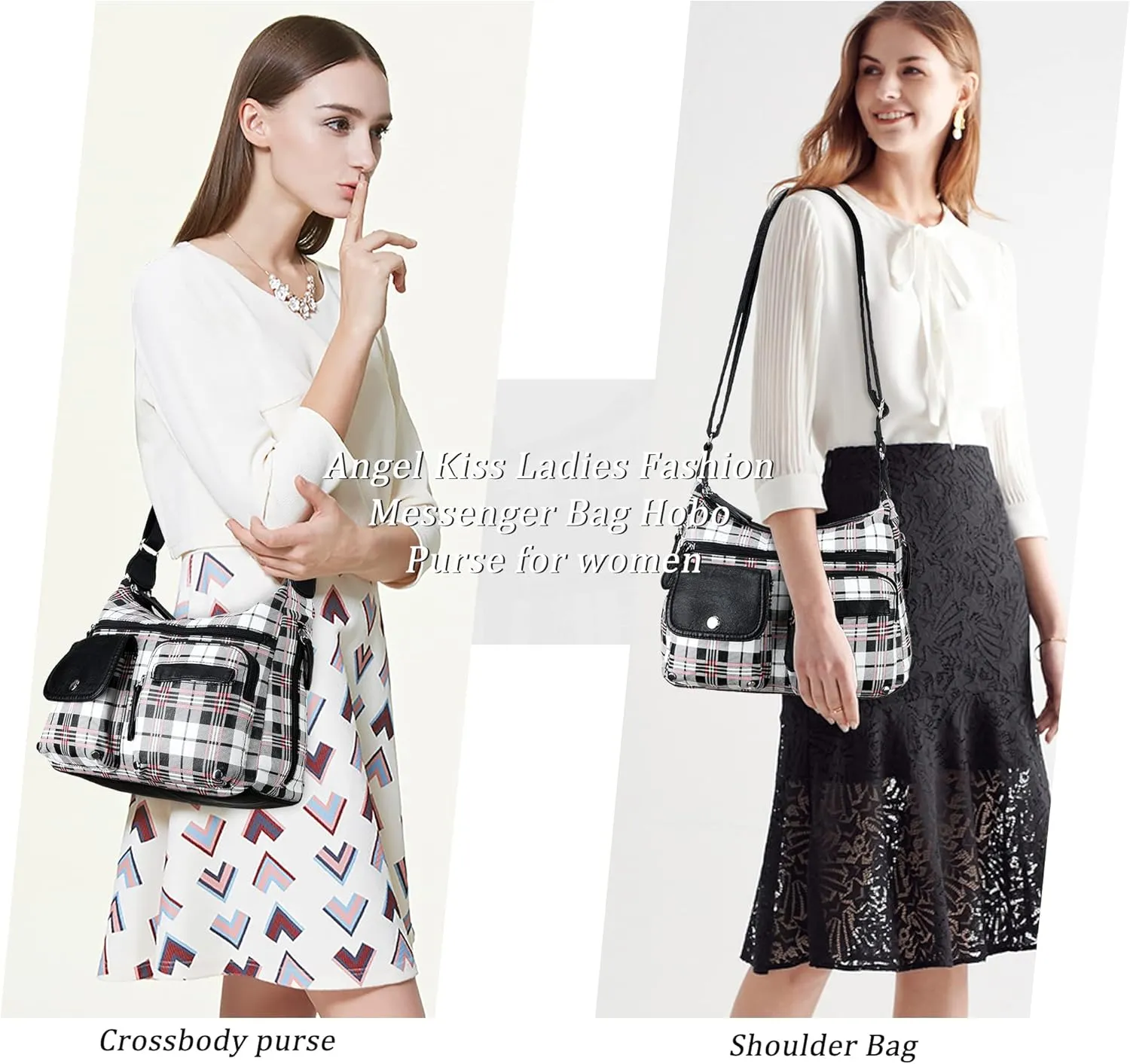 Angelkiss Crossbody Bags for Women, Ladies Shoulder Handbags and Purses Medium Faux Leather Pocketbooks