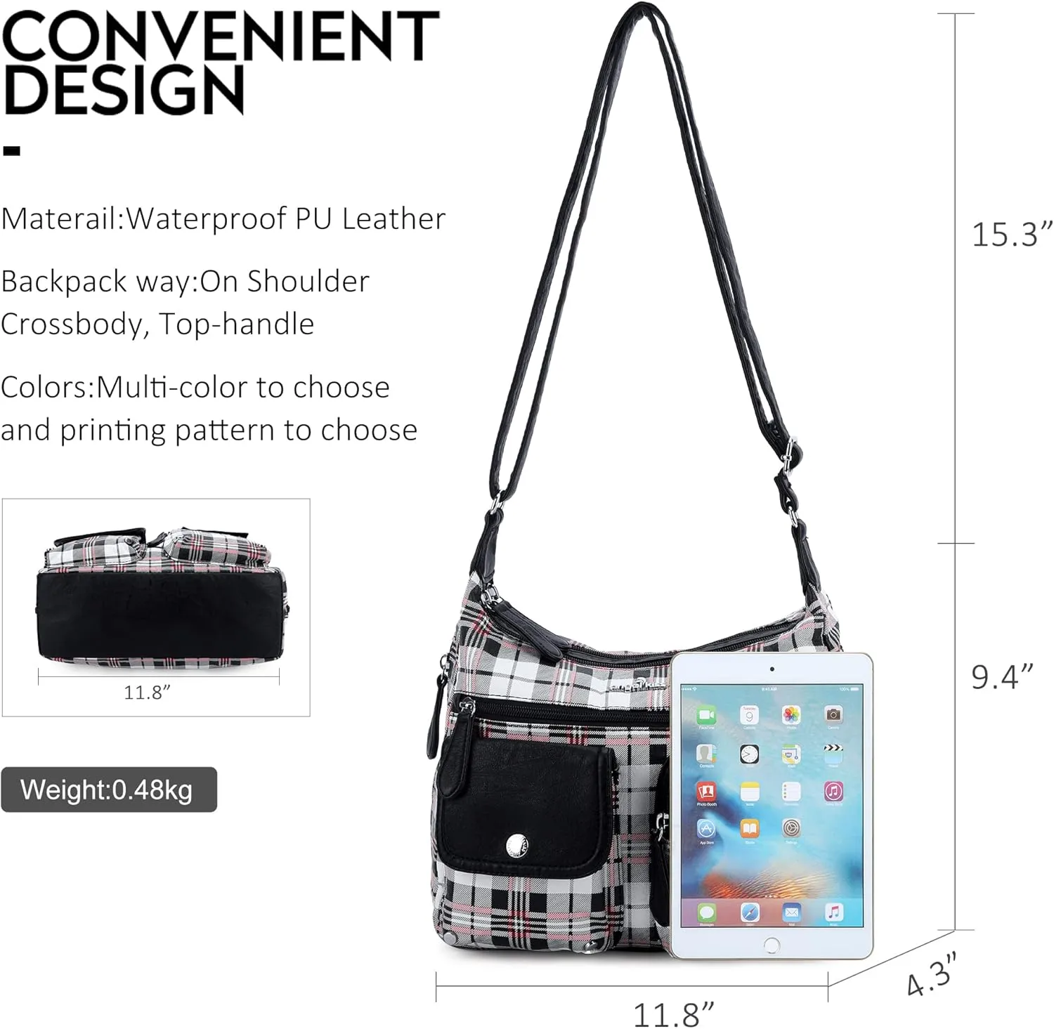 Angelkiss Crossbody Bags for Women, Ladies Shoulder Handbags and Purses Medium Faux Leather Pocketbooks