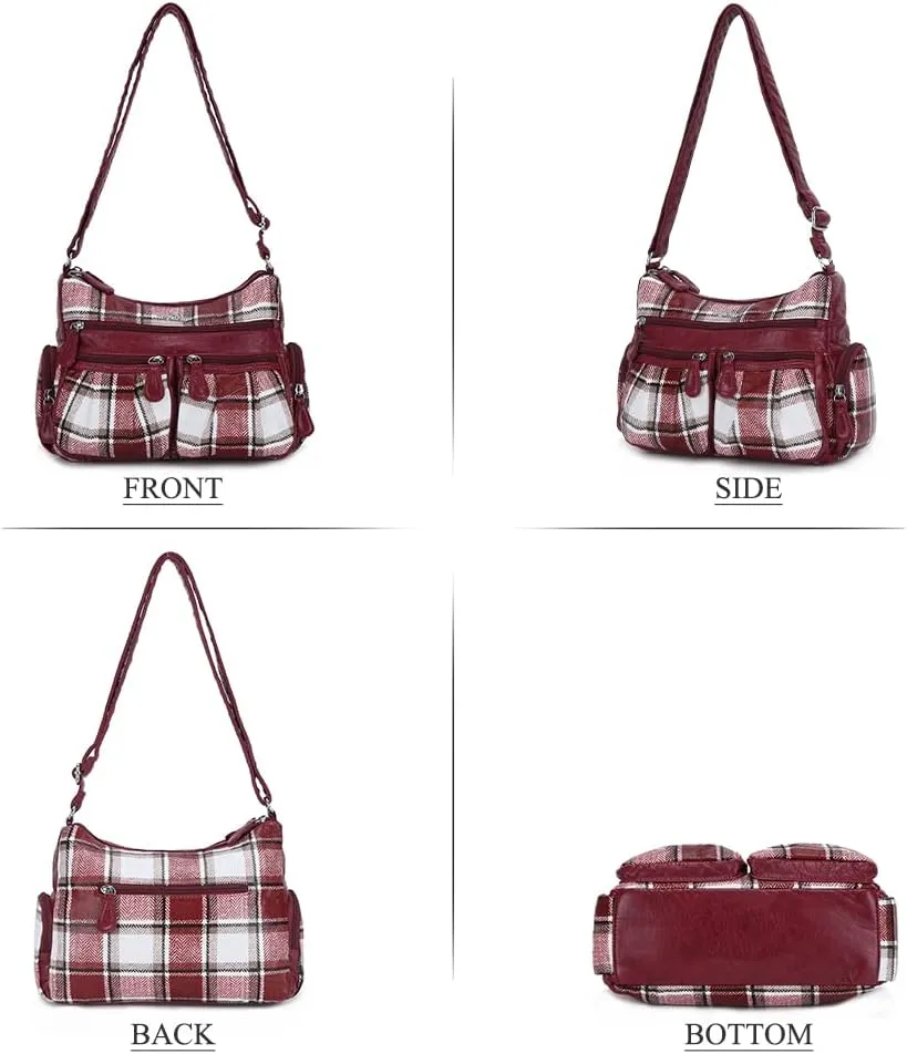 Angelkiss Crossbody Bags for Women, Ladies Shoulder Handbags and Purses Medium Faux Leather Pocketbooks