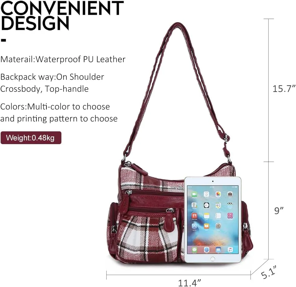 Angelkiss Crossbody Bags for Women, Ladies Shoulder Handbags and Purses Medium Faux Leather Pocketbooks