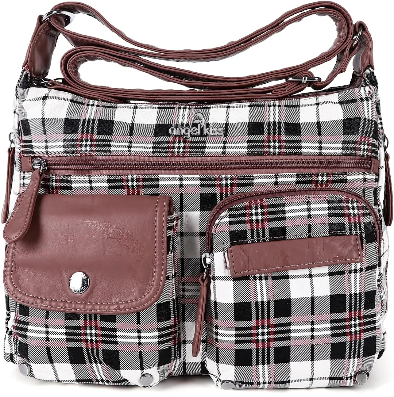 Angelkiss Crossbody Bags for Women, Ladies Shoulder Handbags and Purses Medium Faux Leather Pocketbooks