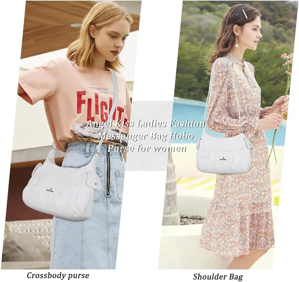 Angelkiss Crossbody Bags for Women, Ladies Shoulder Handbags and Purses Medium Faux Leather Pocketbooks