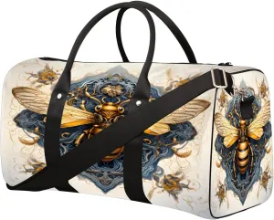 Animal Bee Big Travel Duffel Bag for Women Men Small Sport Gym Bag Waterproof Weekender Overnight Lightweight Carry on Foldable Gym Bag for Training Swim Yoga Traveling Handbag