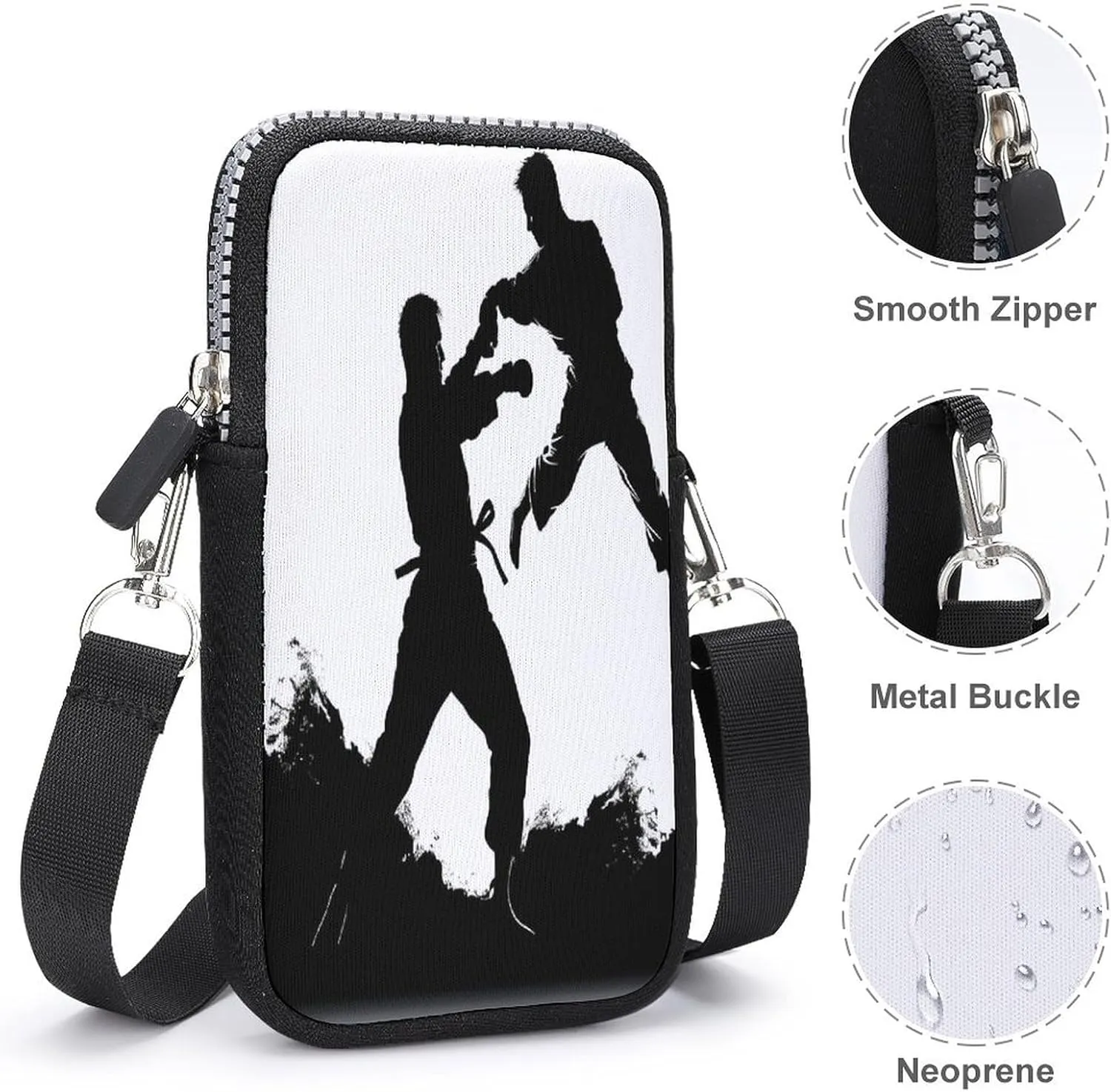 Animal Funny Cow Head Black White Small Crossbody Bag for Women,Lightweight Mini Shoulder Bag Wallet Cell Phone Purse For Running,Travel,Commuting
