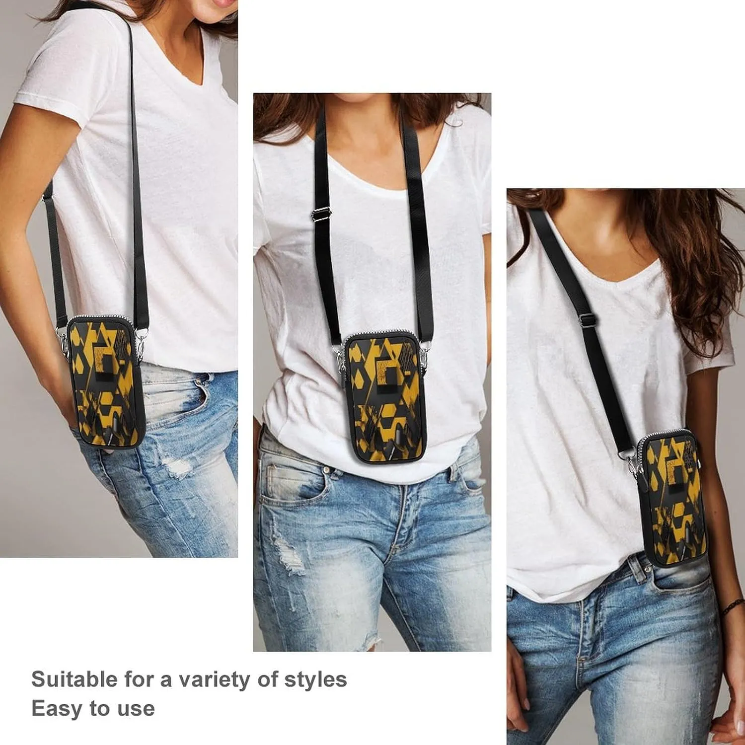 Animal Funny Cow Head Black White Small Crossbody Bag for Women,Lightweight Mini Shoulder Bag Wallet Cell Phone Purse For Running,Travel,Commuting