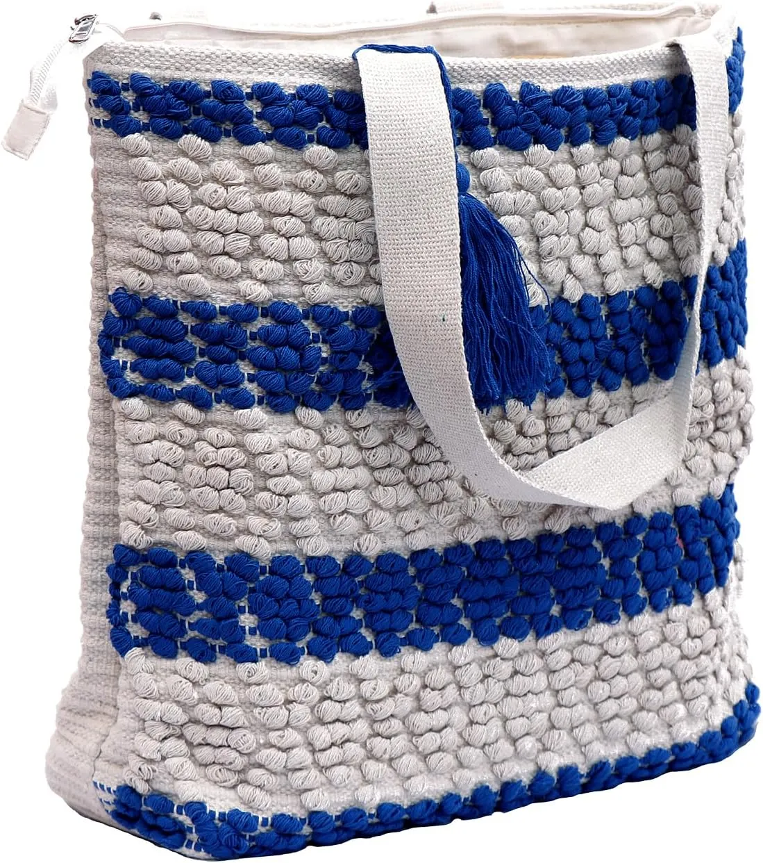 ANKIT INTERNATIONAL Recycled Cotton Handloom Bag for Women, Cotton Fabric Tote Handbag - Handmade Boho Hippie Style tote Bag