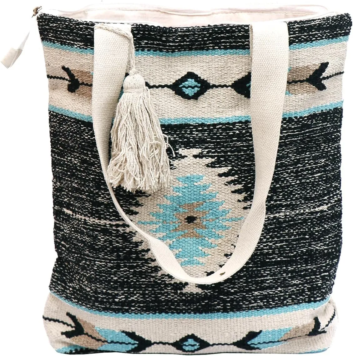 ANKIT INTERNATIONAL Recycled Cotton Handloom Bag for Women, Cotton Fabric Tote Handbag - Handmade Boho Hippie Style tote Bag
