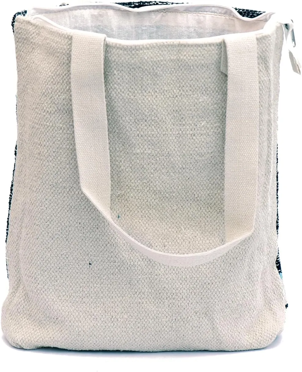ANKIT INTERNATIONAL Recycled Cotton Handloom Bag for Women, Cotton Fabric Tote Handbag - Handmade Boho Hippie Style tote Bag