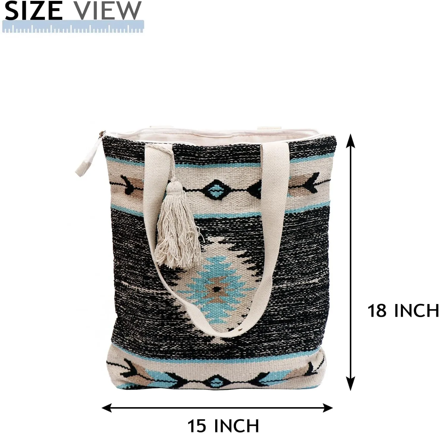 ANKIT INTERNATIONAL Recycled Cotton Handloom Bag for Women, Cotton Fabric Tote Handbag - Handmade Boho Hippie Style tote Bag