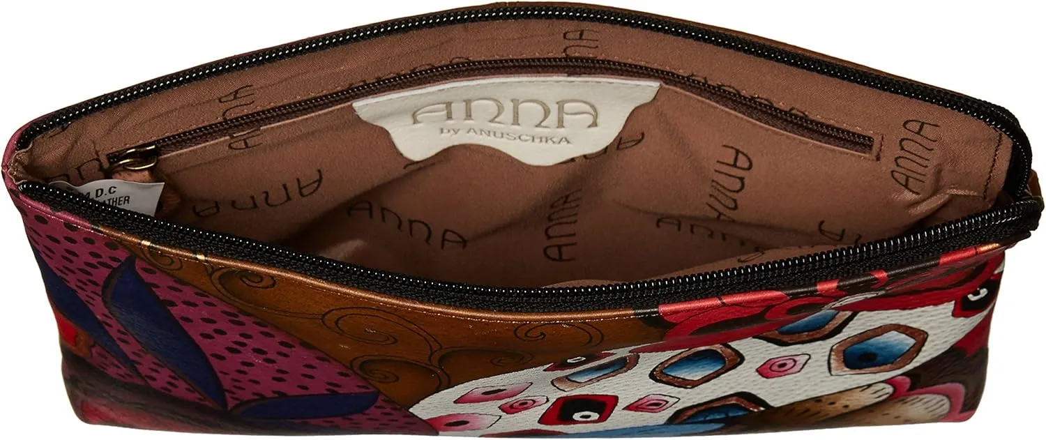 Anna by Anuschka Women's Hand Painted Genuine Leather Wristlet Clutch