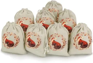 Anteater Print 8 Pcs Drawstring Pouches Durable Jewelry Pouches Craft Bags Sachet Bag for Christmas Party Supplies
