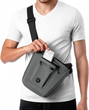 Anti Theft Crossbody Sling Bag Durable Cordura Fabric, Water-Resistant Zippers, Locking Cellphone Pocket, Key Fob Holder