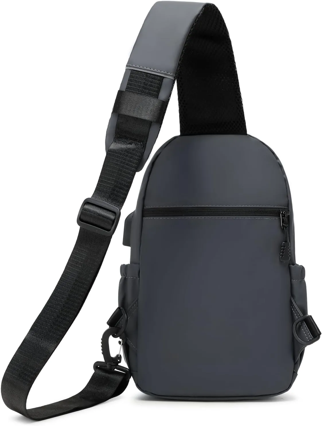 Anti Theft Sling Crossbody Backpack Shoulder Bag for Men,Chest Bags with USB Charger Port For Casual Camping Biking Travel Cycling (Grey)