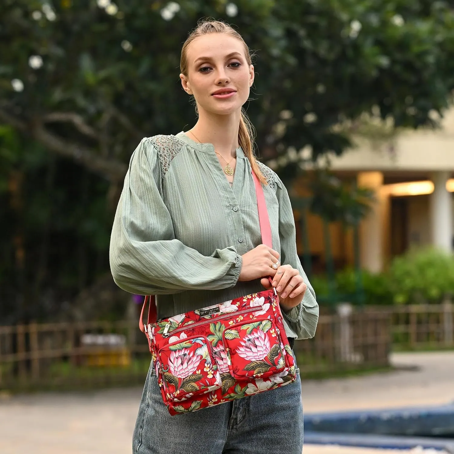 Anuschka Wanderlust Luxe Fabric Collection Women's Vegan Crossbody Bag