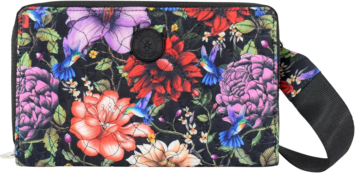 Anuschka Wanderlust Quilted Fabric Collection Women's Vegan Organizer Crossbody
