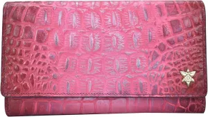 Anuschka Women’s Original Hand-Painted Genuine Leather RFID Blocking Three Fold Wallet