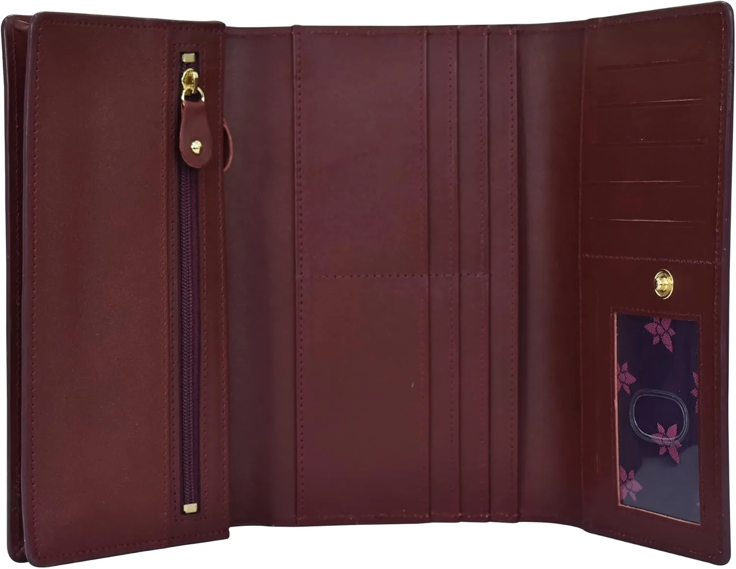 Anuschka Women’s Original Hand-Painted Genuine Leather RFID Blocking Three Fold Wallet
