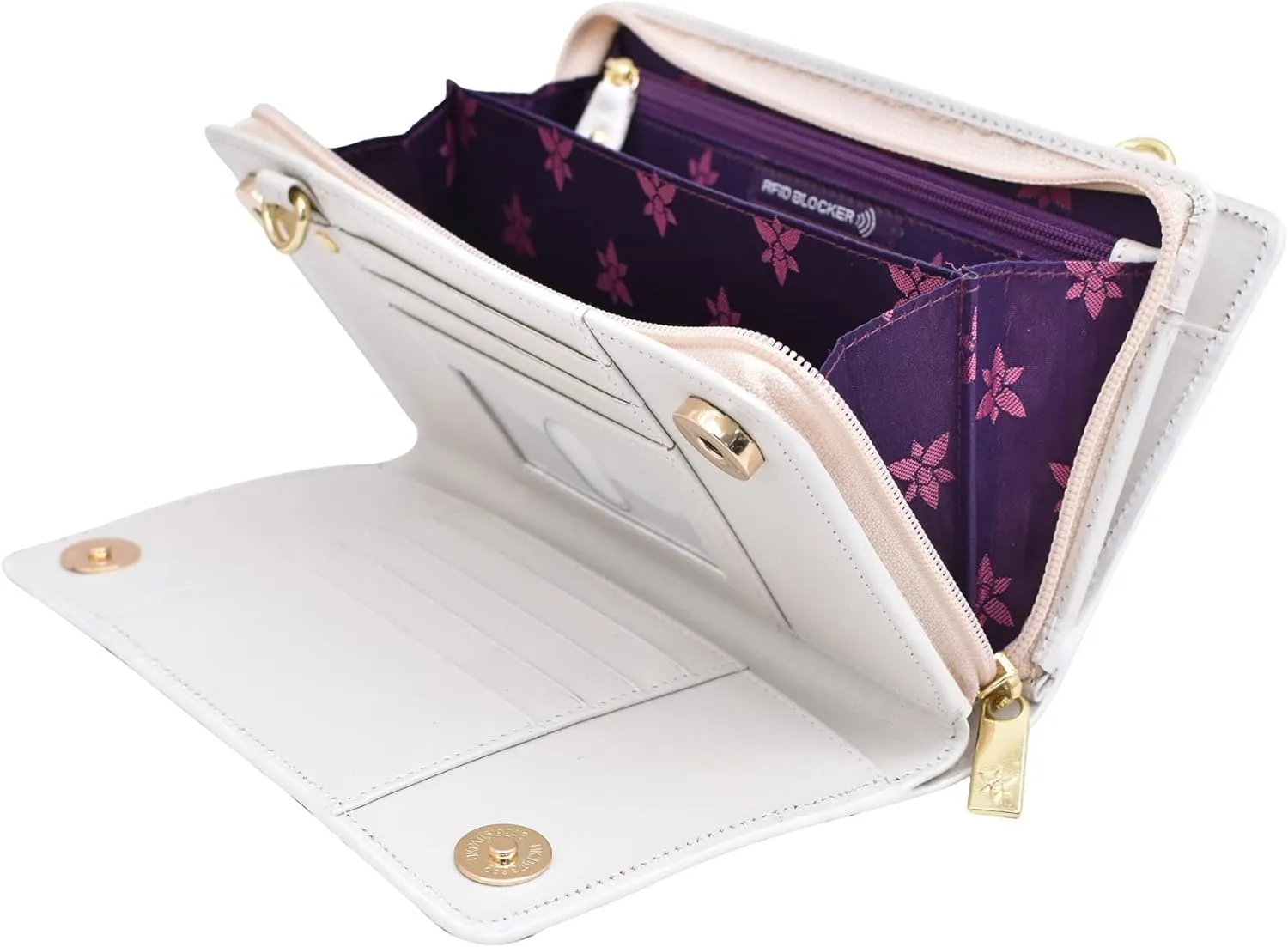 Anuschka Women's Original Hand-Painted Leather RFID Blocking Organizer Wallet