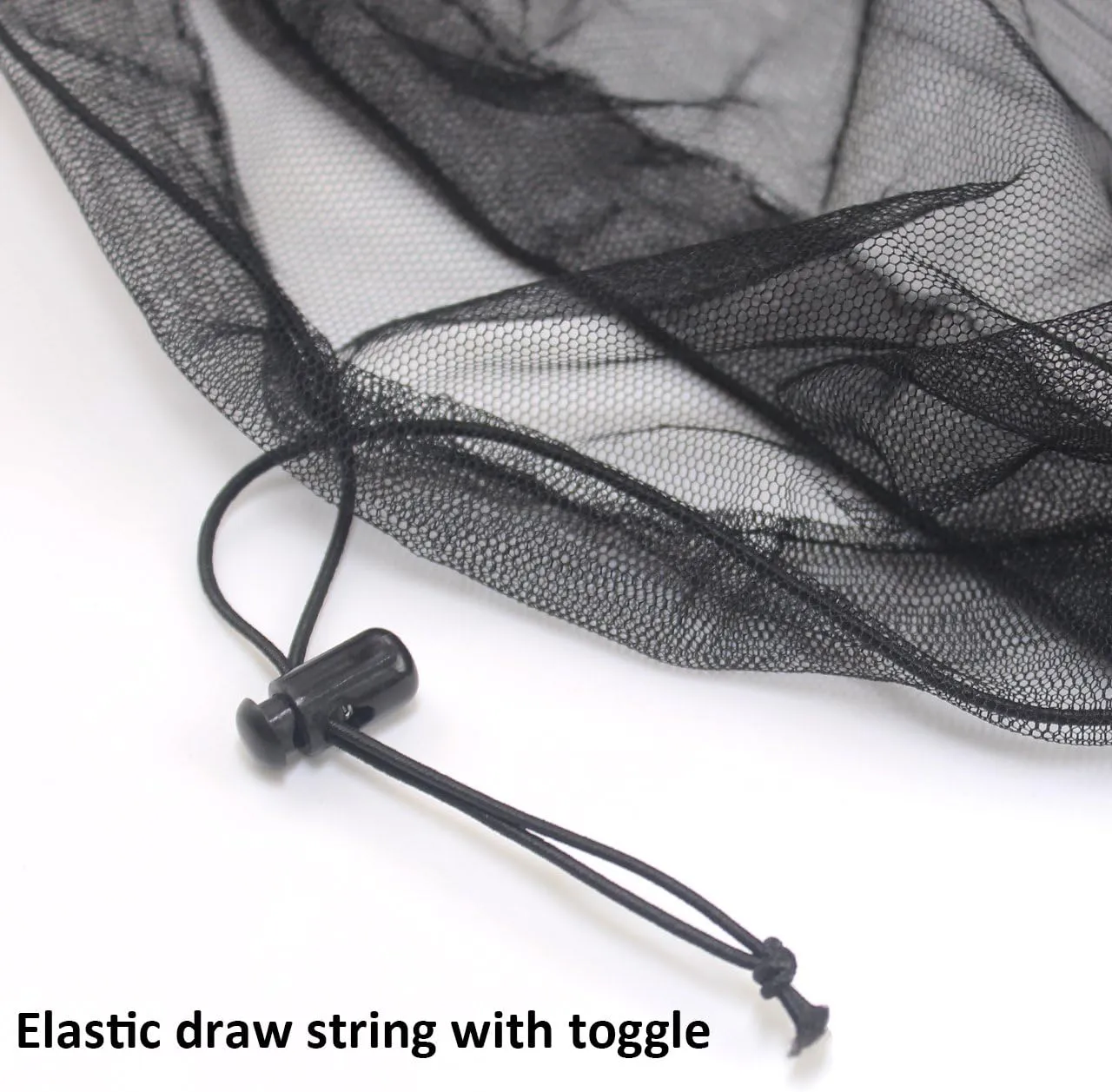 Anvin Mosquito Head Mesh Nets Gnat Face Netting for No See Ums Insects Bugs Gnats Biting Midges from Any Outdoor Activities, Works Over Most Hats Comes with Free Stock Pouches (3pcs, Black)