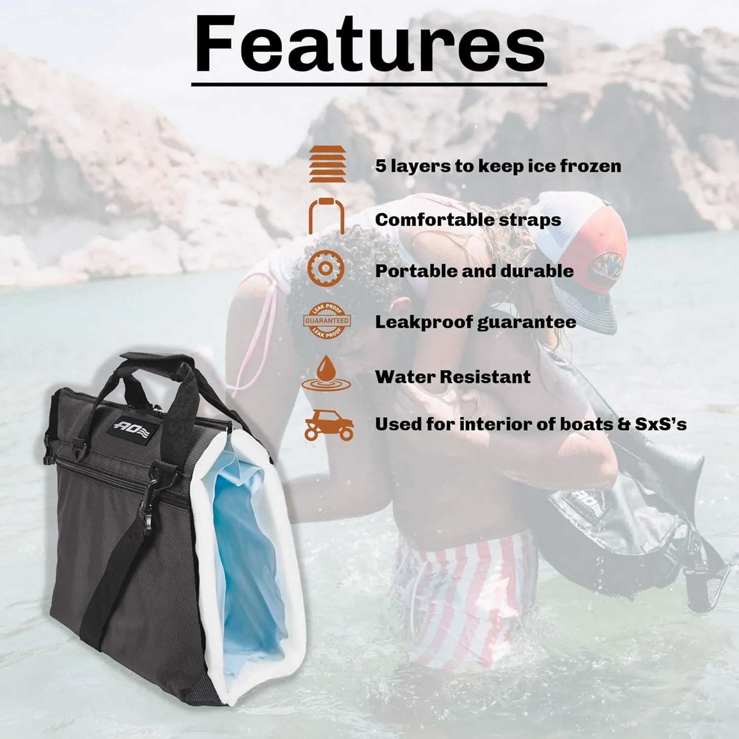 AO Coolers Carbon Soft Cooler with High-Density Insulation
