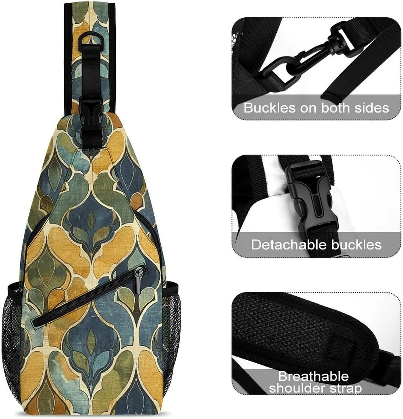 Arious Heart Shapes Crossbody Bag, Sling Bag, Sling Backpack, Belt Bags for Travel Outdoors Hiking