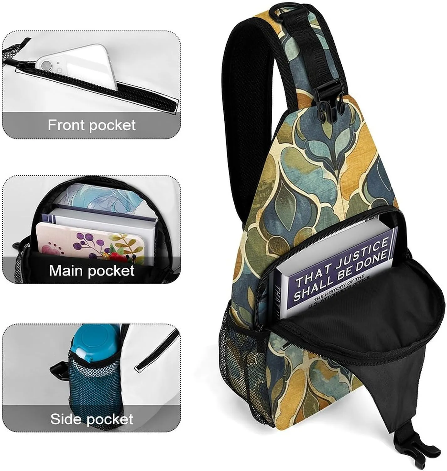 Arious Heart Shapes Crossbody Bag, Sling Bag, Sling Backpack, Belt Bags for Travel Outdoors Hiking