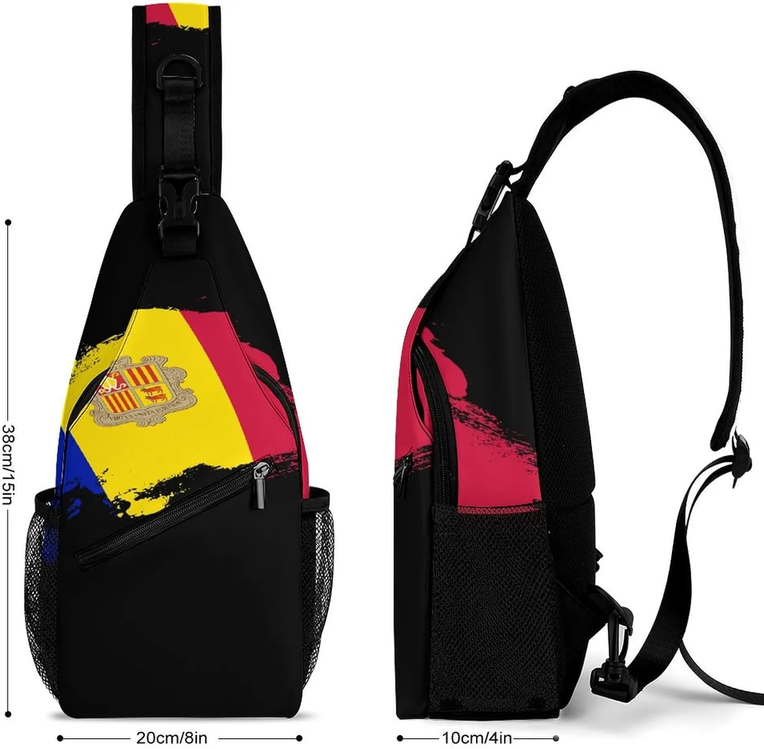 Armenian Flag Brush Stroke Sling Bag Crossbody Chest Bag Shoulder Bag For Travel Hiking Cycling Camping