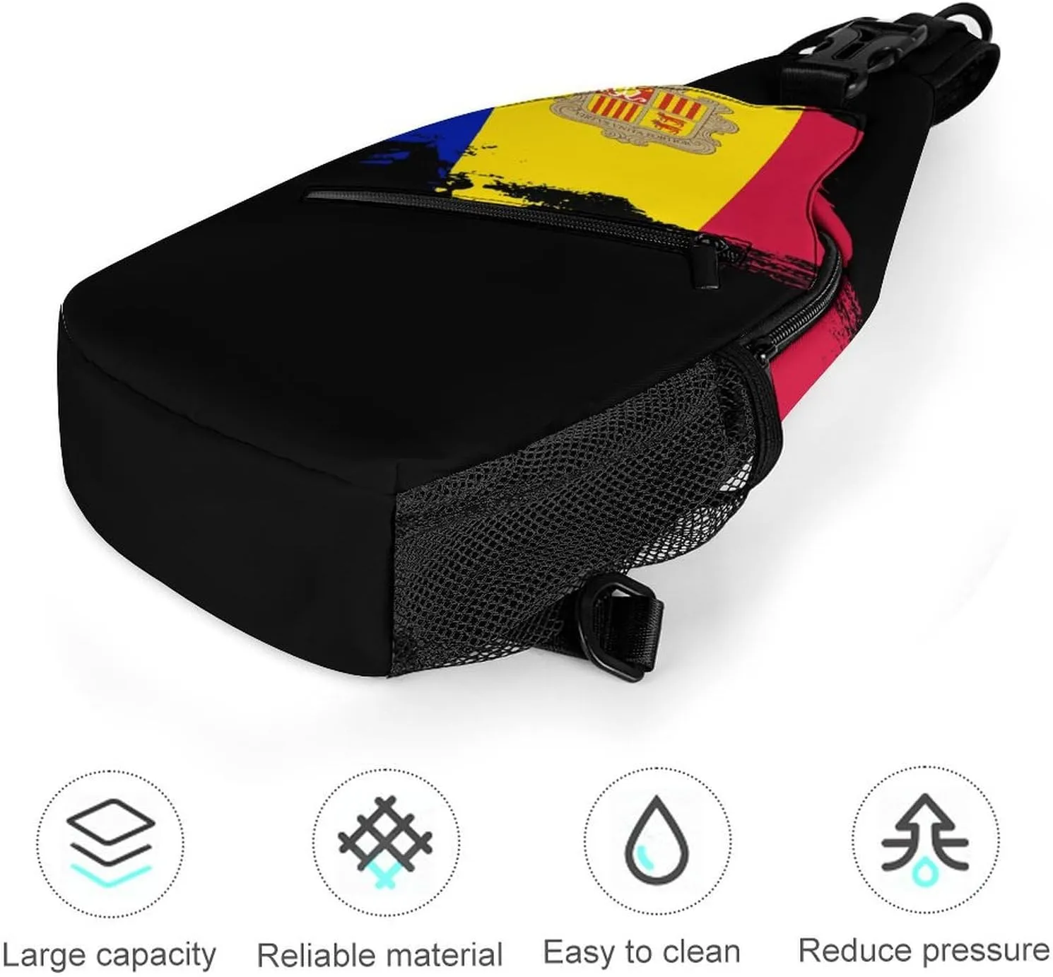 Armenian Flag Brush Stroke Sling Bag Crossbody Chest Bag Shoulder Bag For Travel Hiking Cycling Camping