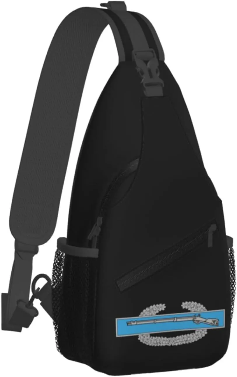 Army Combat Infantry Badge Sling Backpack Shoulder Chest Bag For Men Women Hiking Travel Crossbody Daypack