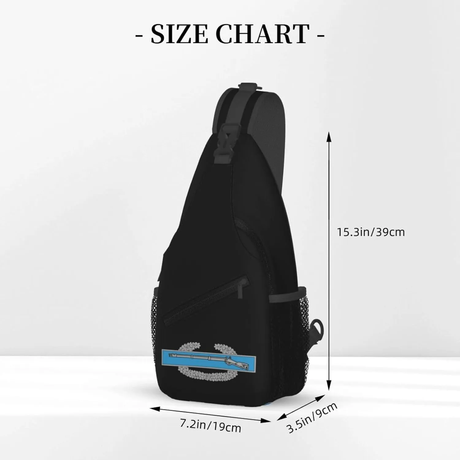 Army Combat Infantry Badge Sling Backpack Shoulder Chest Bag For Men Women Hiking Travel Crossbody Daypack