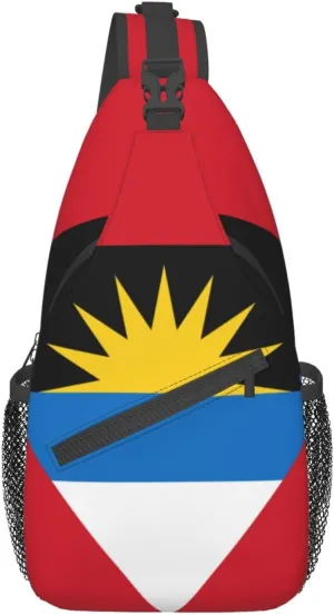 ASYG Antigua And Barbuda Flag Sling Bag Crossbody Backpack Flag Travel Hiking Daypack Shoulder Chest Bag for Women Men
