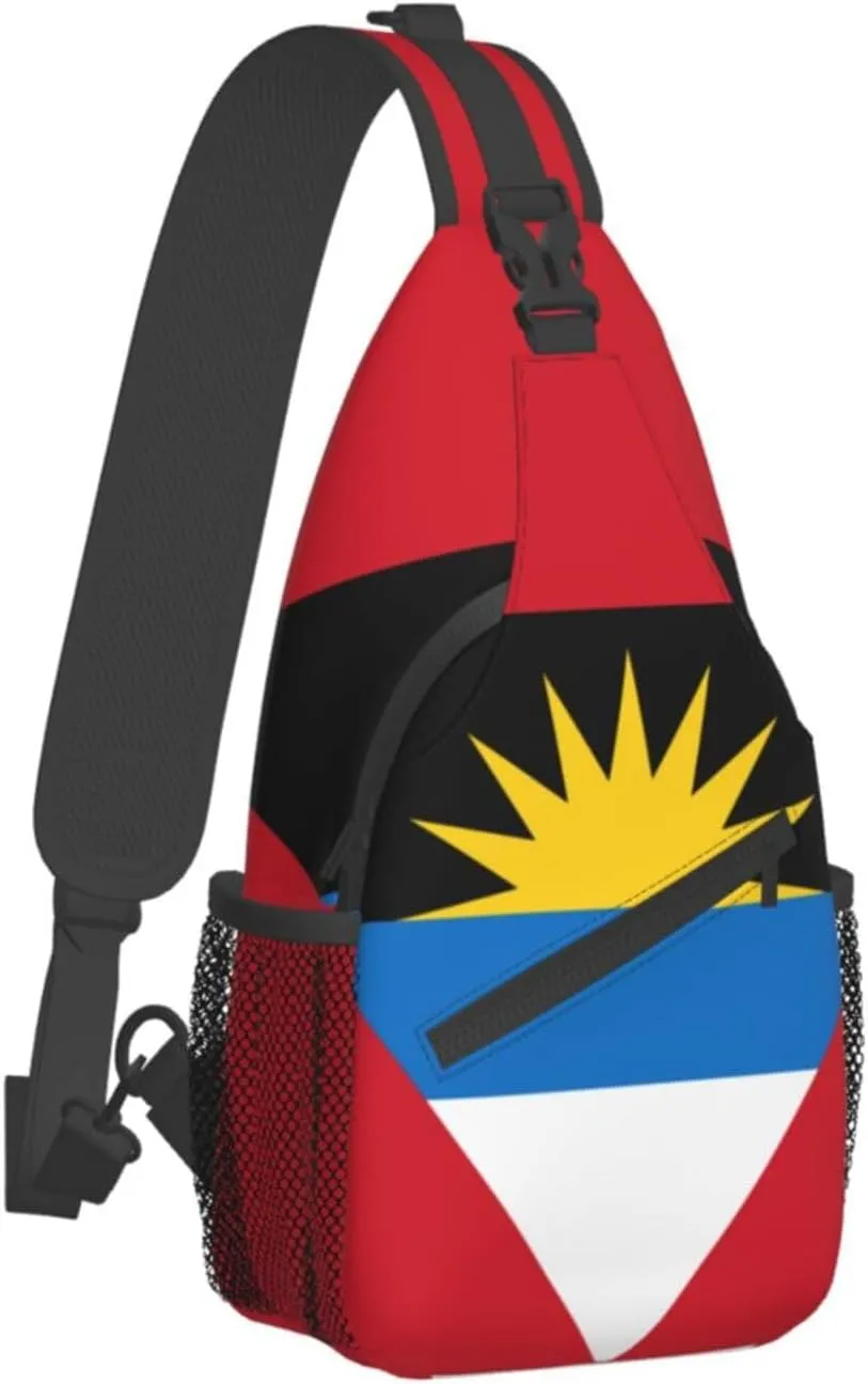 ASYG Antigua And Barbuda Flag Sling Bag Crossbody Backpack Flag Travel Hiking Daypack Shoulder Chest Bag for Women Men