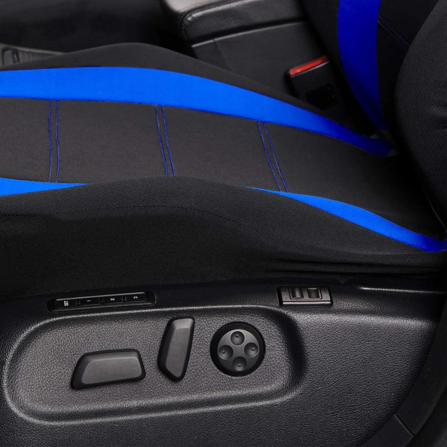 AUTOYOUTH Auto Car Front Seat Covers Bucket Seat Cover Airbag Compatible Auto Parts Motor Trend Car Accessories Universal Fit for Sedan Truck - Blue