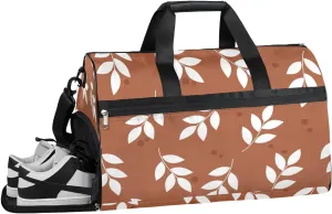 Autumn Classic Pattern Gym Bag for Women Duffle with Shoes Compartment Men Weekender Duffel Bags for Travel Sports Swimming Overnight Dance