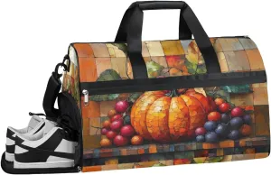 Autumn Modern Decor Gym Bag for Women Duffle with Shoes Compartment Men Weekender Duffel Bags for Travel Sports Swimming Overnight Dance