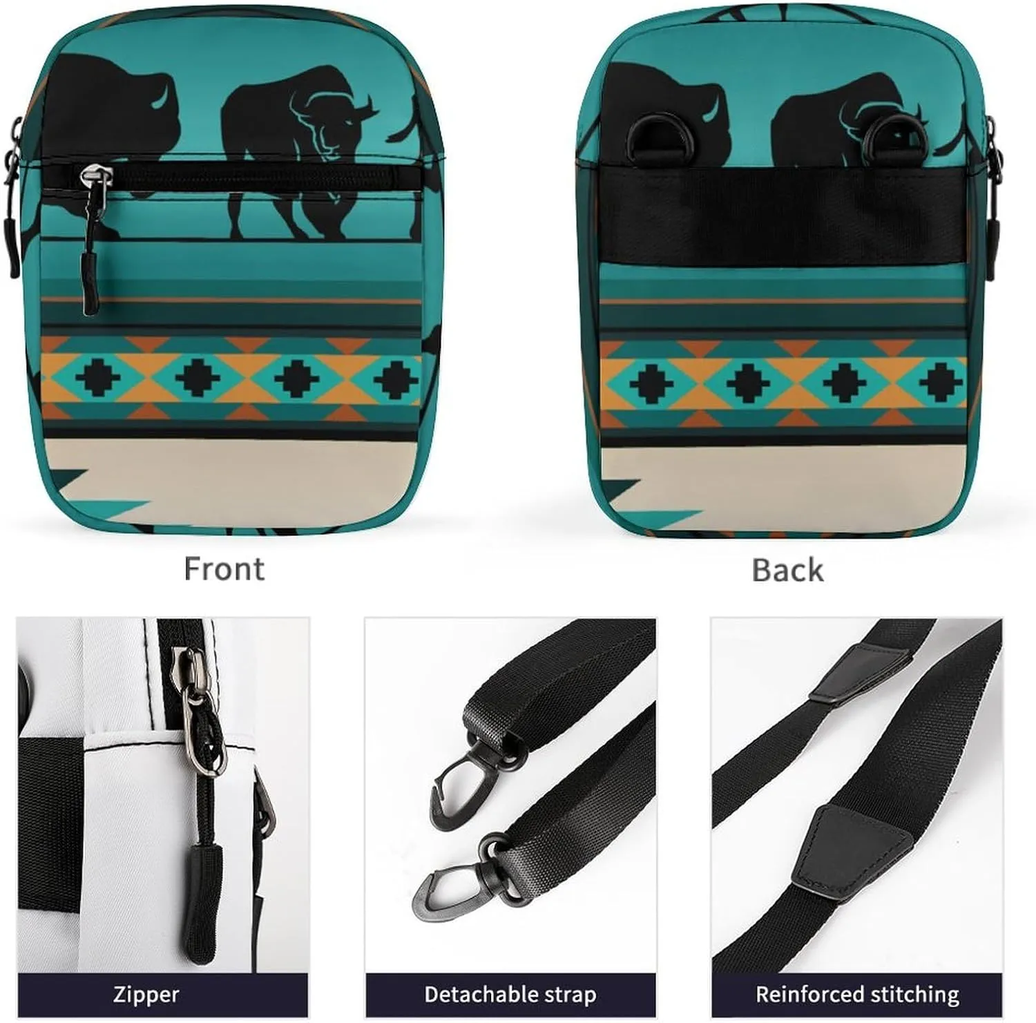 Aztec Pattern Crossbody Bag Small Shoulder Bag Waterproof, Lightweight And Convenient