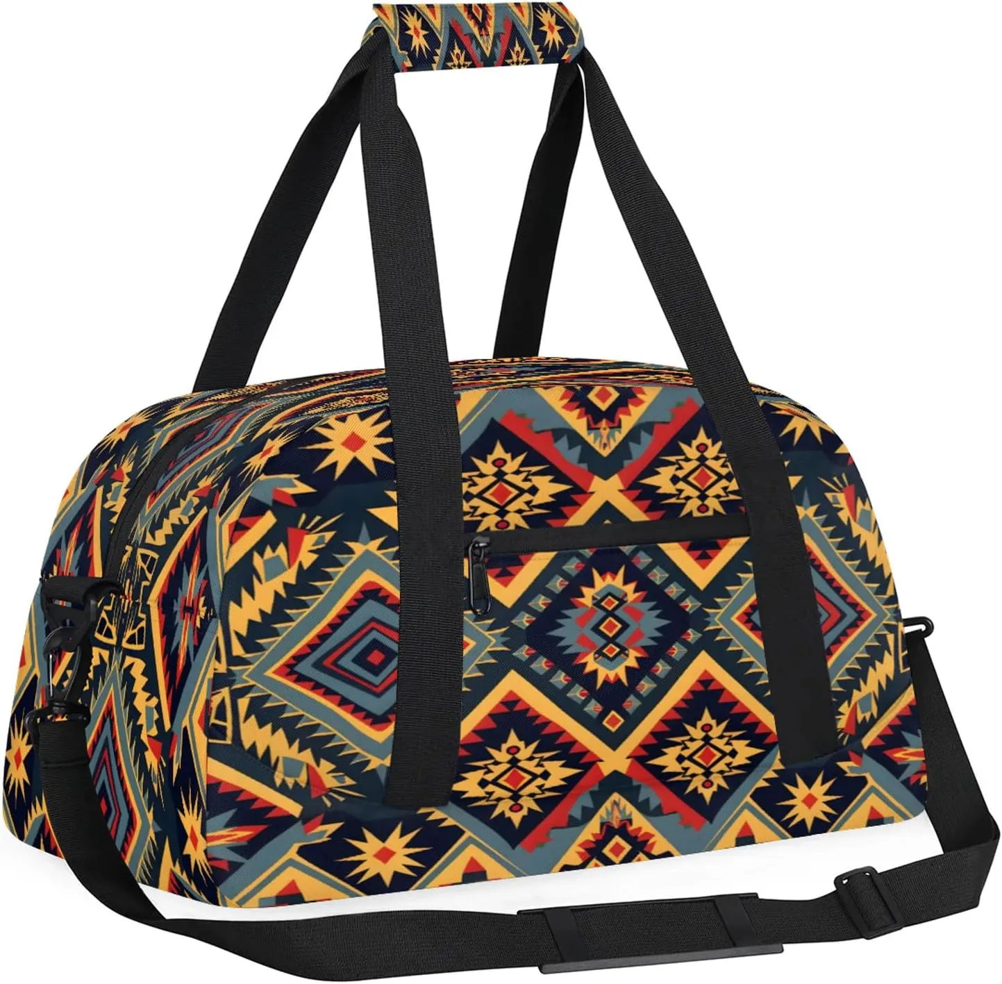 Aztec Small Gym Bag 18 inch Carry On Duffel Bag for Weekender Travel Sports Workout Yoga Gymnastics Dance Ballet