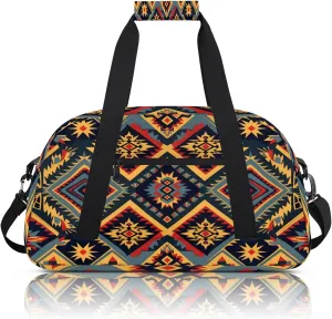 Aztec Small Gym Bag 18 inch Carry On Duffel Bag for Weekender Travel Sports Workout Yoga Gymnastics Dance Ballet