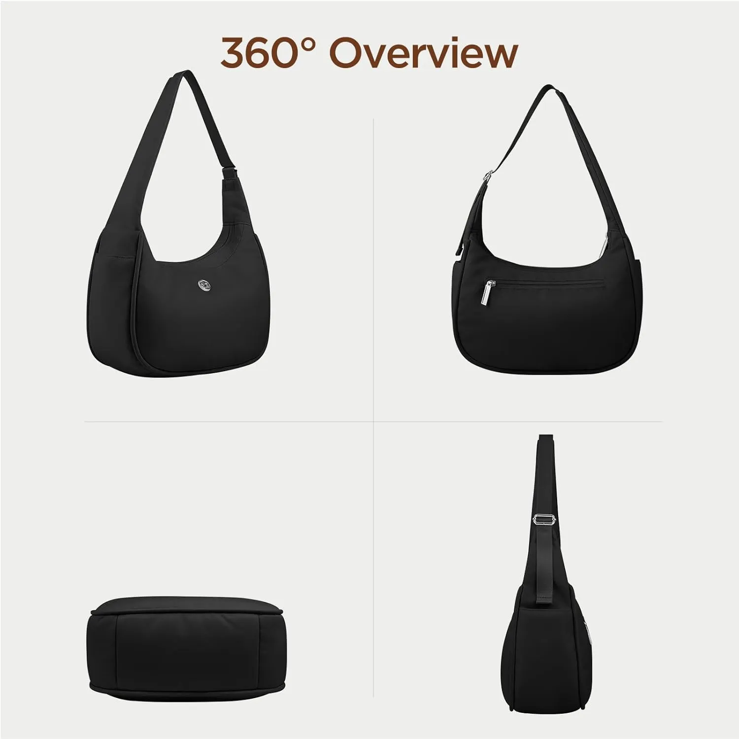 Babysun Mini Shoulder Bag Women Nylon Crescent Bag Underarm Shoulder Purse Women's Shoulder Handbags Small Tote Bag