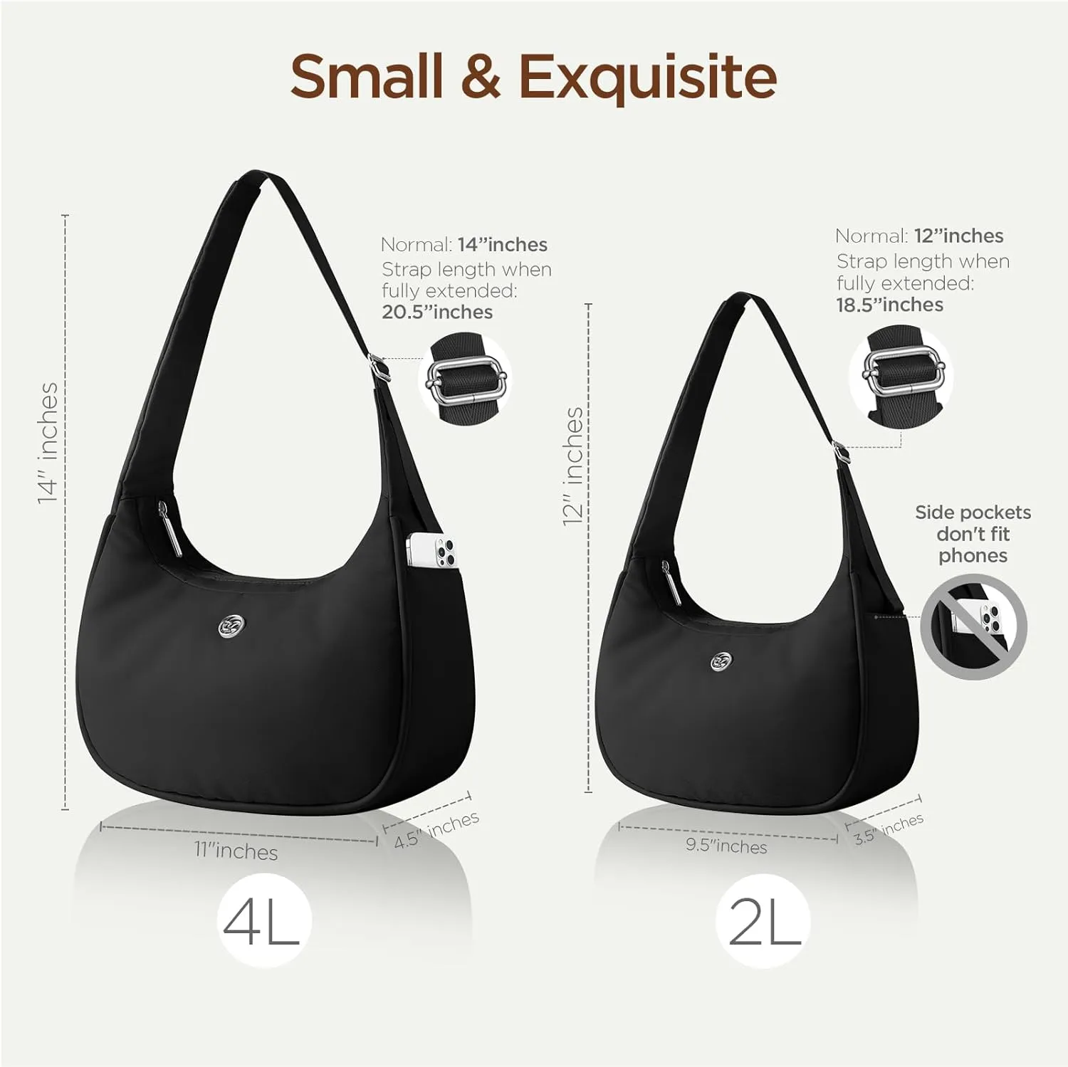 Babysun Mini Shoulder Bag Women Nylon Crescent Bag Underarm Shoulder Purse Women's Shoulder Handbags Small Tote Bag