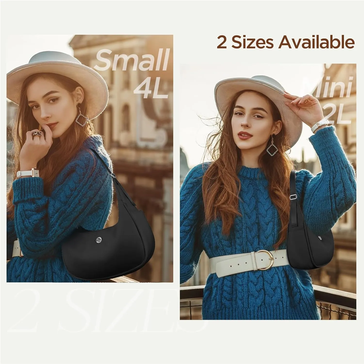 Babysun Mini Shoulder Bag Women Nylon Crescent Bag Underarm Shoulder Purse Women's Shoulder Handbags Small Tote Bag