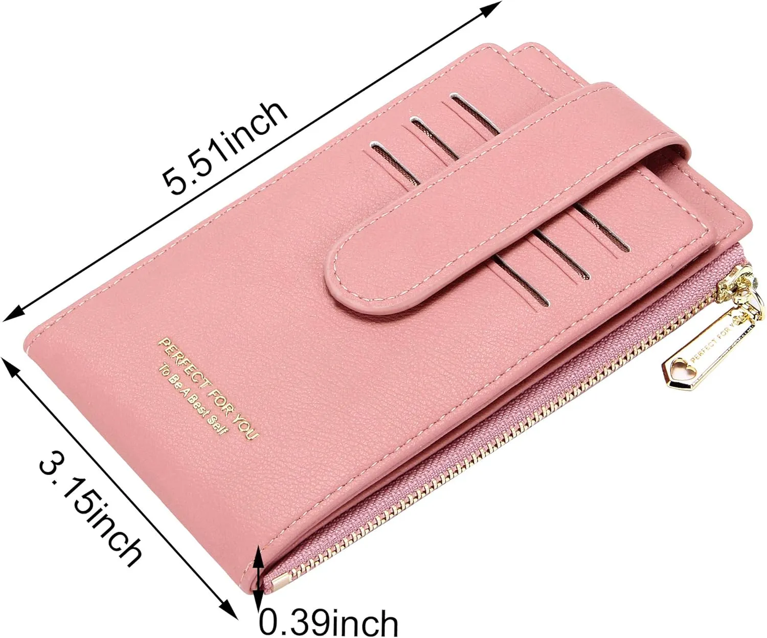 Badiya RFID Card Holder Wallet for Women Slim Wallets Bifold Multi Card Case Zipper Coin Purse