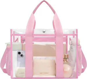 BAGAIL Clear Bag, Stadium Approved Clear Tote Bag with Inner Pocket, Transparent Travel Bag for Sports Event, Concert, Work