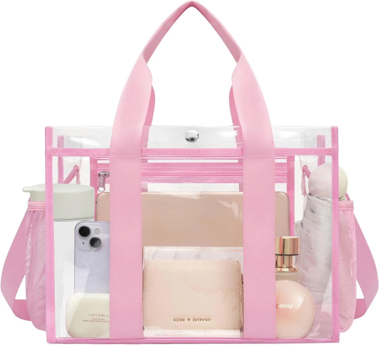 BAGAIL Clear Bag, Stadium Approved Clear Tote Bag with Inner Pocket, Transparent Travel Bag for Sports Event, Concert, Work