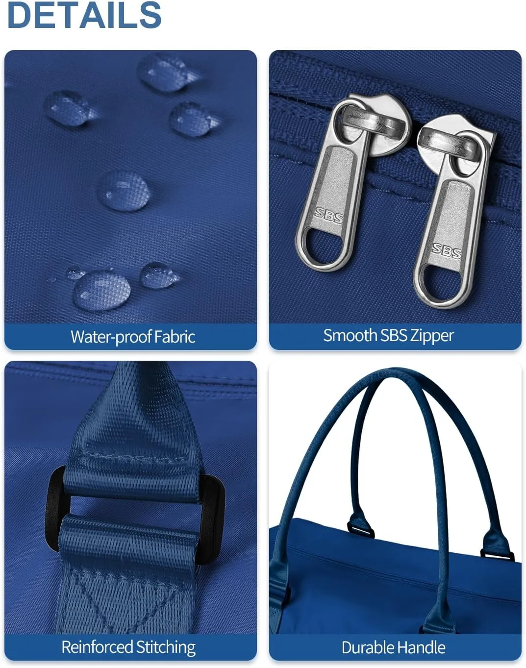 BAGAIL Travel Duffel Bag, Weekender Bags for Women, Overnight Gym Carry On Tote Bag with Wet Pocket, Hospital Mom Bag for Labor and Delivery - Navy Blue