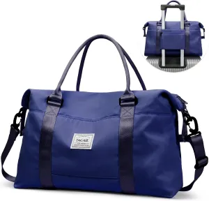 BAGAIL Travel Duffel Bag, Weekender Bags for Women, Overnight Gym Carry On Tote Bag with Wet Pocket, Hospital Mom Bag for Labor and Delivery - Navy Blue
