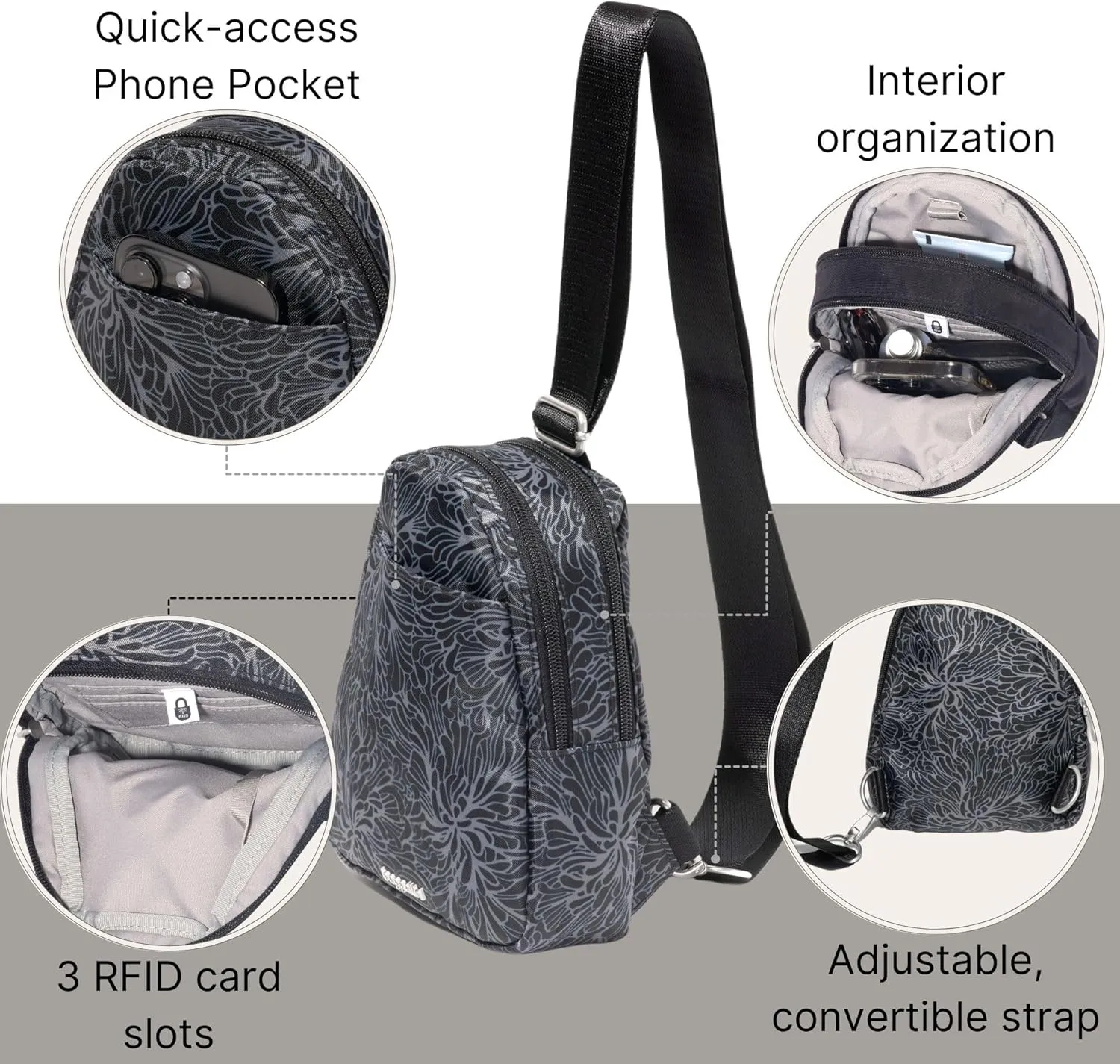 Baggallini Double Zip Mini Sling