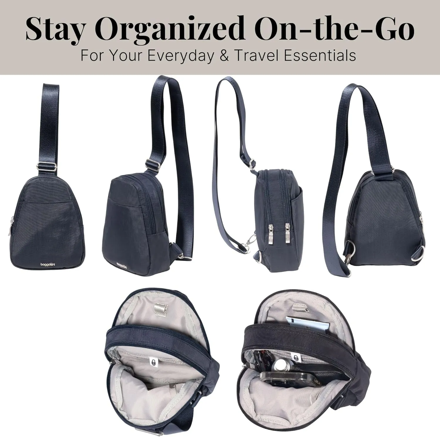 Baggallini Double Zip Mini Sling